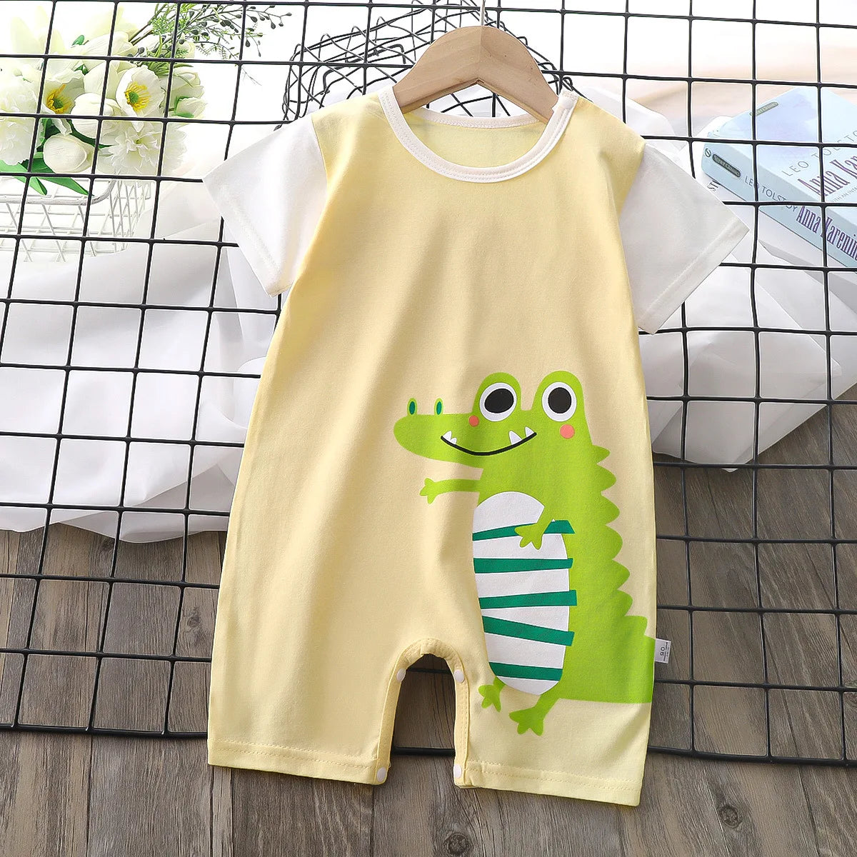 Neugeborenen Sommer Baby Junge Mädchen Cartoon Kurzarm Spielanzug-bodysuit Overall Overall Einem Stück Outfit Kleidung.