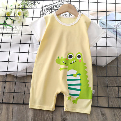 Neugeborenen Sommer Baby Junge Mädchen Cartoon Kurzarm Spielanzug-bodysuit Overall Overall Einem Stück Outfit Kleidung.