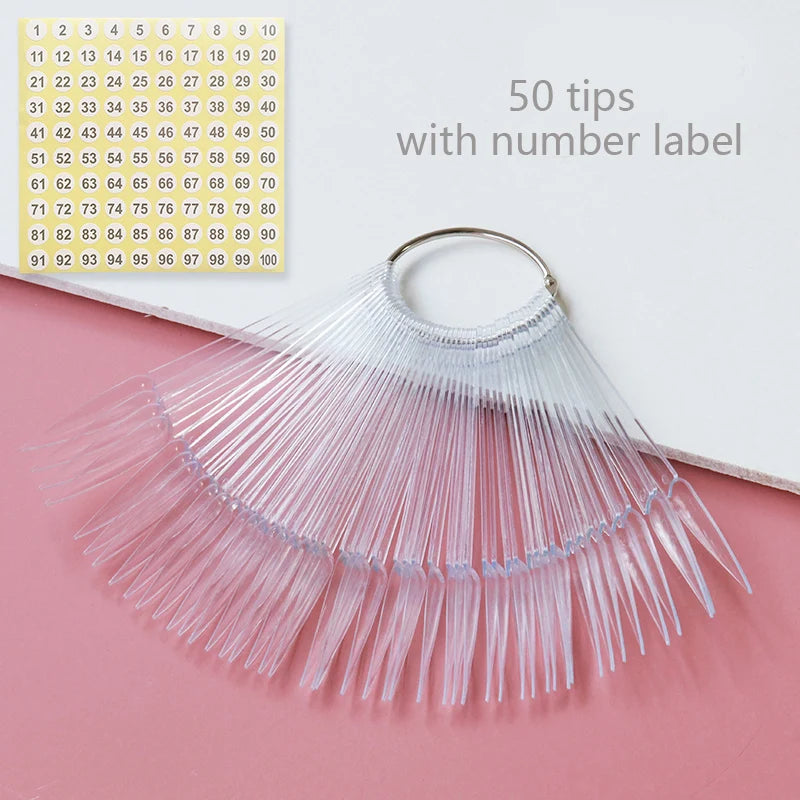 80/50/20pcs Nail Display Sticks Nail Swatch False Nail Tips Nail Gel Polish Practice Clear Display Board for Nail Art Tools