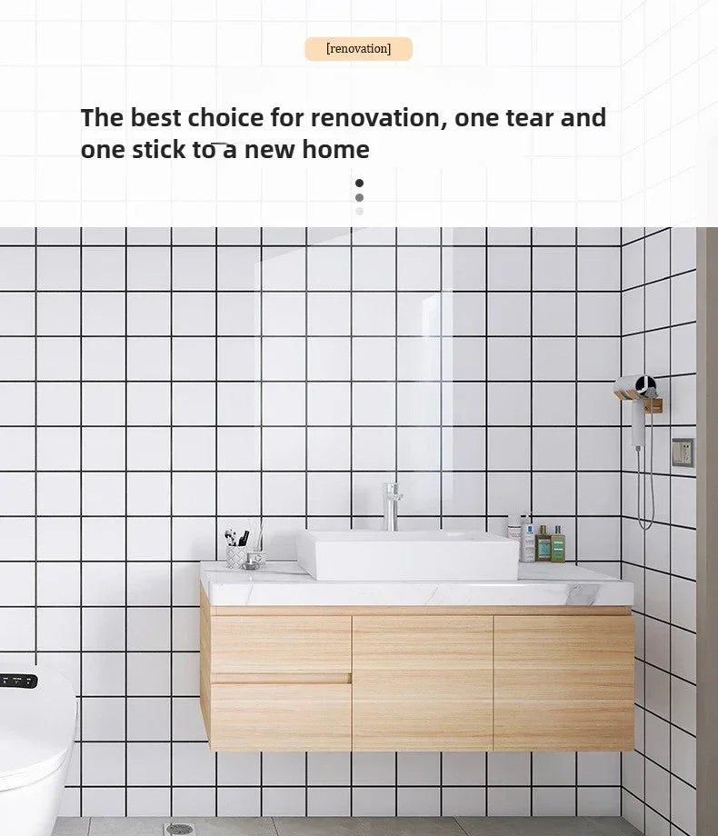 10/20/40PCS 30x30cm Self Adhesive Wallpaper Waterproof Tile Stickers FloorSticker for Kitchen Bathroom Ins Style Home Decor
