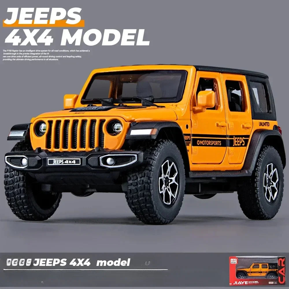 1:32 Jeep Wrangler Rubicon Off-road car Alloy Model Car Toy Diecasts Metal Casting Sound and Light Car Toys For Children Vehicle
