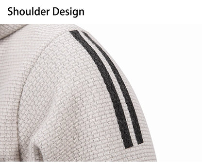 Winter men's sweater knit sweater jacket, men's cardigan hooded Slim padded sweater.