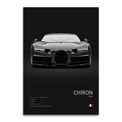 CHIRON EB110 Canvas Wall Art Print Poster DIVO Sports Car Decoration Painting Modern Home Decoration Painting Car Lover Gift