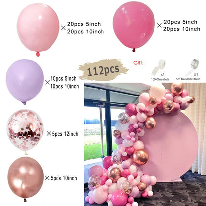 Macaron Rosa Ballon Girlande Bogen Kit Hochzeit Geburtstag Party Dekor Kinder Roségold Latex Ballons Babyparty Dekorationen Kette