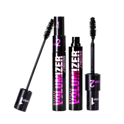 2 in 1 Curling Mascara Eye Cosmetics Waterproof Long Lasting Not Blooming Black Natural Thick Curling Lengthening Mascara Makeup.