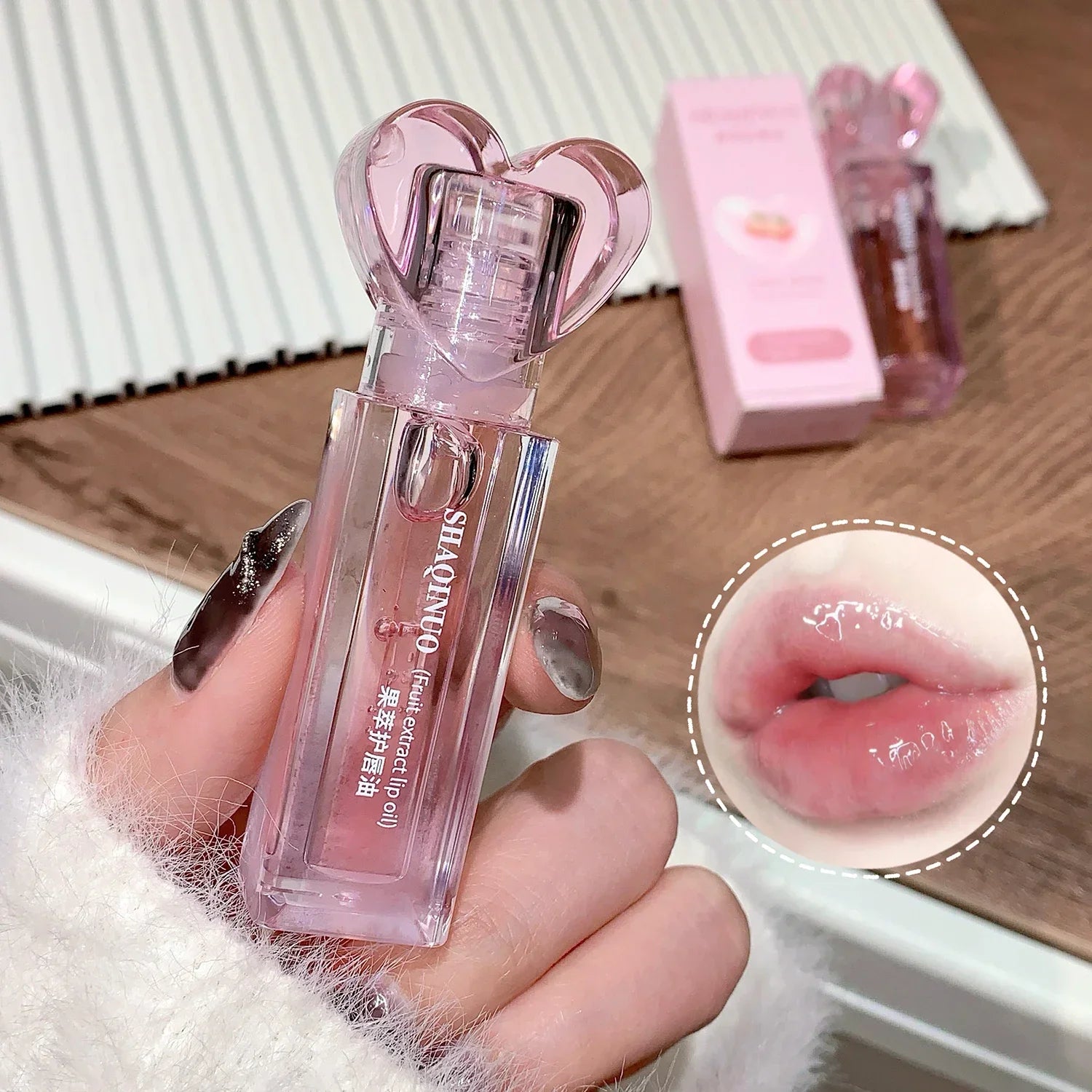 Plumping Jelly Lip Gloss Lasting Moisturizing Transparent Lip Oil Water Light Mirror Peach Lipstick Women Lips Makeup Cosmetics.