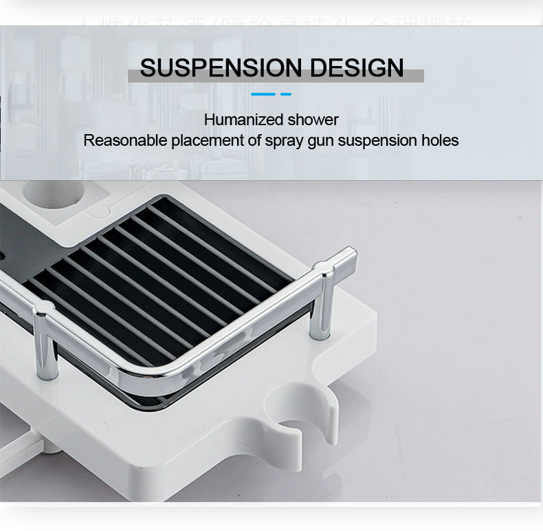 Dusche Lagerung Halter Bad Regal Pole Regale Shampoo Tablett Stehen Kein Bohren Heben Badezimmer Dusche Lagerung Rack Organizer