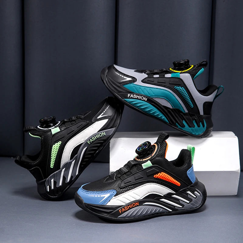 Fashion New Kids Boy Running Sport Shoes Leather Sneakers Children Outdoor Lightweight Breathable Tenis Footwear.