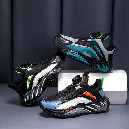 Fashion New Kids Boy Running Sport Shoes Leather Sneakers Children Outdoor Lightweight Breathable Tenis Footwear.