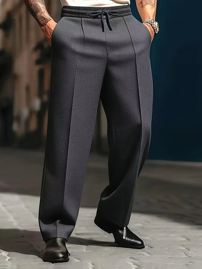 Hot selling Spring and Autumn men's fashionable casual solid color pants, loose tight rope straight leg pants.