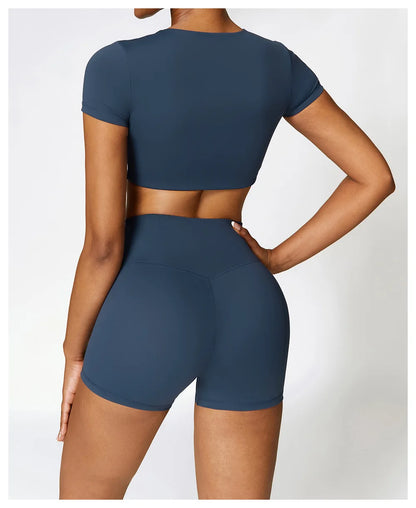 Yoga Top Women Sport T Shirts Push Up Fitness Clothes Short Sleeve Yoga Shirt Gym Top Running Active Wear Sport Top Femme Tights