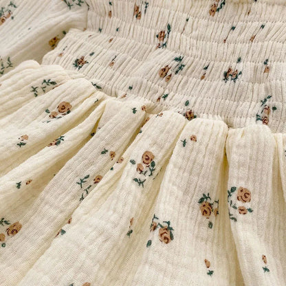 MILANCEL Baby-Bodys, Blumenmuster, Mädchen, einteilig, Säuglingskleidung, Leinen, atmungsaktive Kleidung.