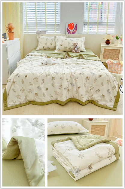 Printed Thin Duvet Skin-friendly Comforter 100x150cm for Kids Quilt Soft Bedspread Summer Blanket edredones (No Pillowcase).