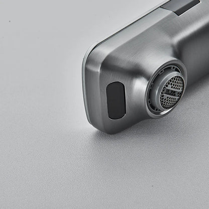 Touchless Sensor Basin Faucet Smart Digital Display Bathroom Sink Faucet Grey Sense Hot Cold Water Mixer Tap Battery Power