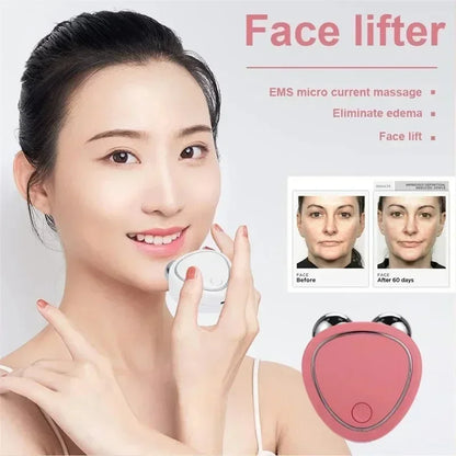 EMS Facial Massager Microcurrent Face Lifting Machine Roller Charging Facial Skin Rejuvenation Beauty Tightening Anti Wrinkle.