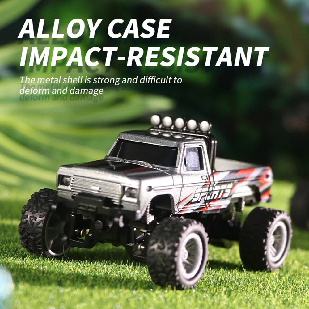 RC 1/64 Speed Mini Off-Road Climbing Car Alloy Cool Appearance Light Shock Absorption With LED Light Toy For Children's Gift.