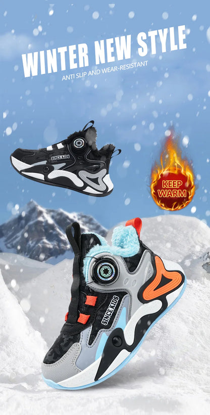 Children's Sneakers Boys Causal Kid Running Walking Shoes Fashion Warm Plush Girls Tennis Shoes Soft Walking Shoes.