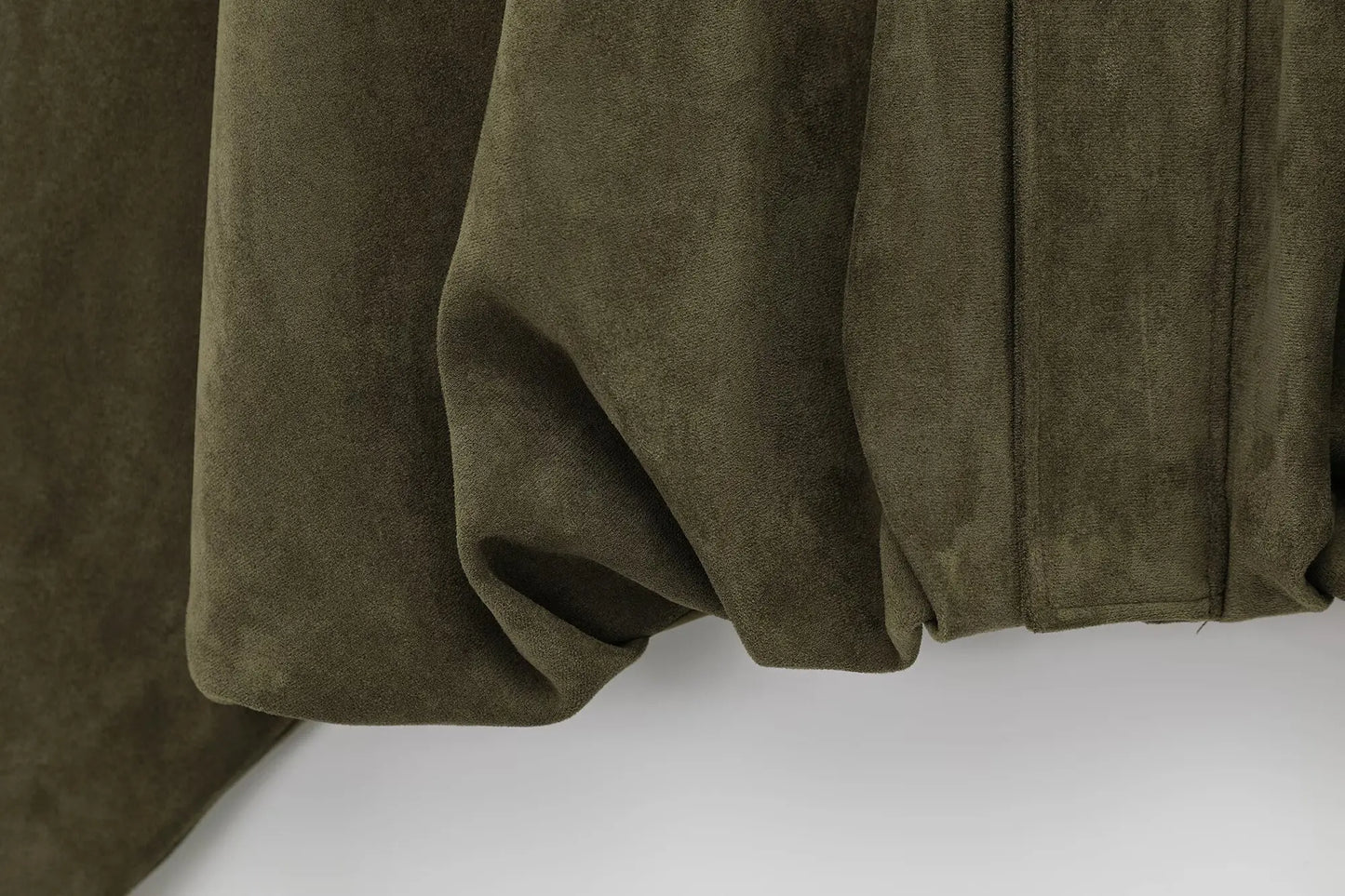 TRAFZA Women Brown Green Suede Jacket Loose Casual Bomber Coat Lapel Zipper Long Sleeve Jackets Vintage Lady Motorcycle Outwears.