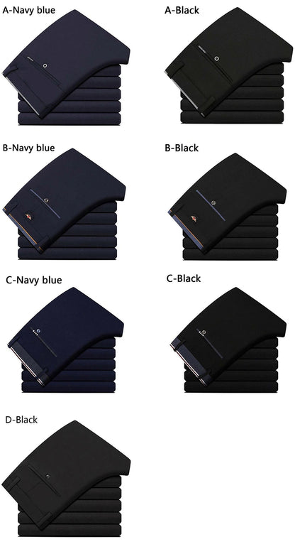 Men's Summer Fashion Business Casual Long Pants Suit Pants Male Elastic Straight Formal Trousers Plus Big Size28-40.