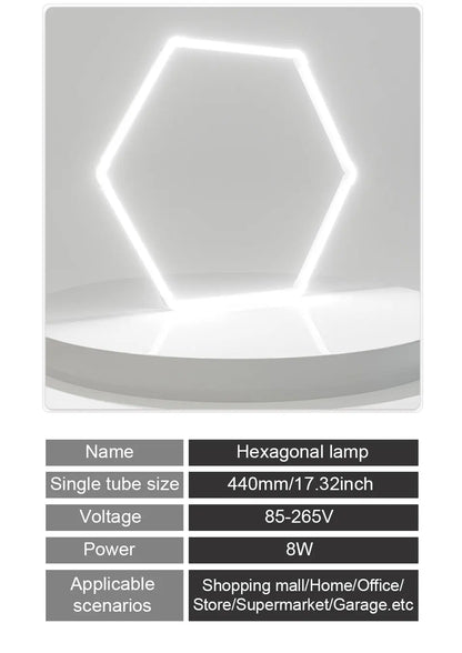 Hexagon LED lighting for DIY Garage Barbecue Shop Barbershop Gym Bar Car Showroom 4S Workshop Ceiling Light Honeycomb Tube.