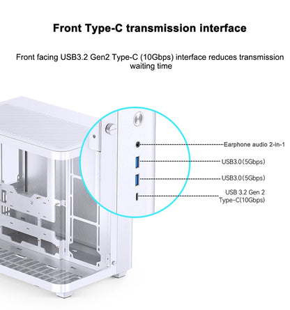 JONSBO TK-3 Desktop Chassis Curved Sea View Room Side Transparent ATX E-sports Case Double 360 Water Cooler Type-c Interface.