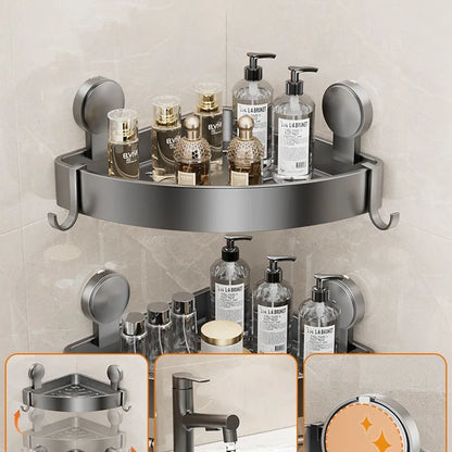 Badezimmerregale, Saugnapf, Wandmontage, Eckregal für Dusche, ohne Bohren, Zubehör, Zubehör, Hardware-Befestigung, Zuhause