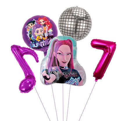 1 Set Kpop Dämonenjäger Thema Ballon Mädchen Alles Gute zum Geburtstag Party Dekoration Kinder Baby Dusche Geschenke Lieferungen.