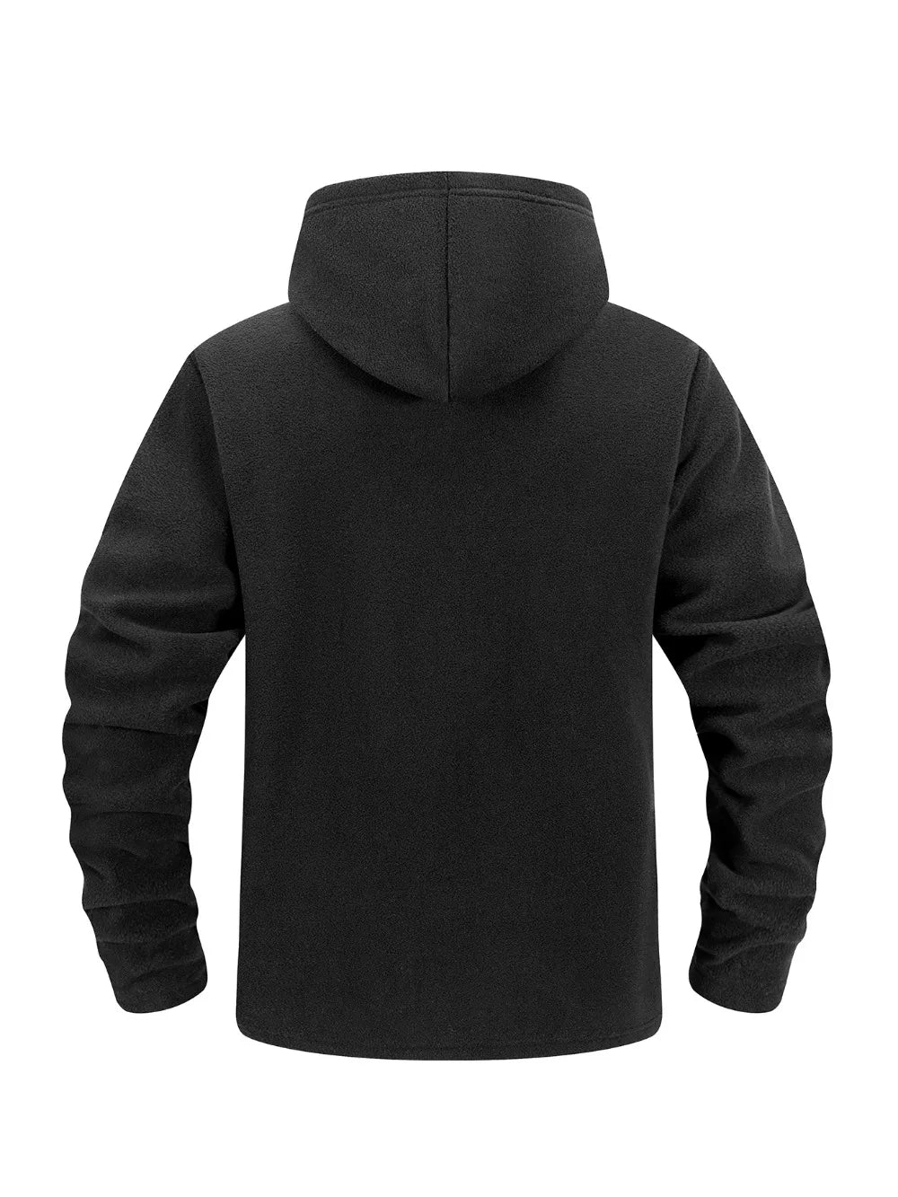 Autumn Winter Polar Fleece Warm Hooded Jacket Mens Full-Zip Up Windproof Hooded Coat Outdoor Loose Casual Fleece Sweatshirt.