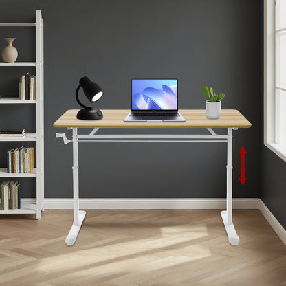 Höhenverstellbarer Stehpult, Blockfarbe, Sitz-Steh-Schreibtisch, 65–90 cm, Heimbüro-Schreibtisch, manuell erhöhbarer Tisch
