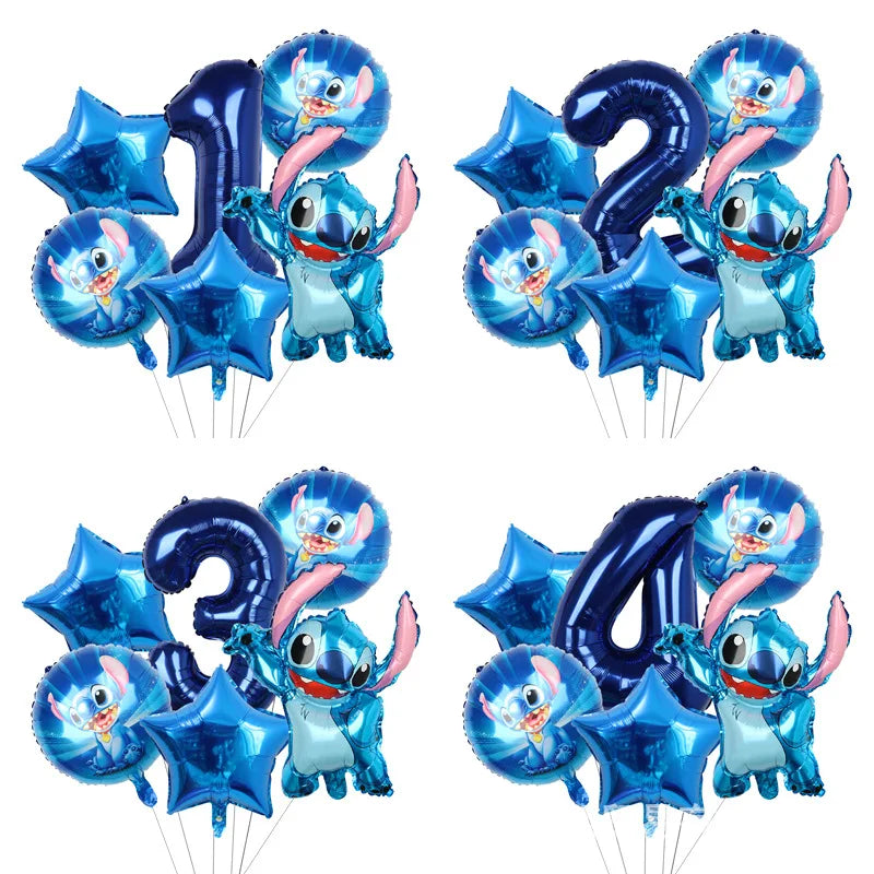 Disney Stitch Luftballons Partyzubehör Kinder Cartoon Lilo Stitch Thema Winkelballon Alles Gute zum Geburtstag Dekoration für Babyparty.