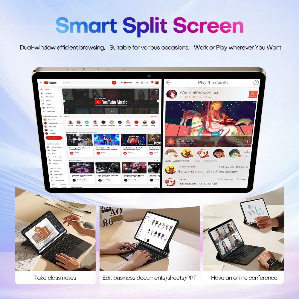 Original Pad 9 Pro 11 Inch 16GB RAM 1TB ROM tablet Android 15 Core Pad Tablet PC Phone Dual Wifi tablette android 8800mah.