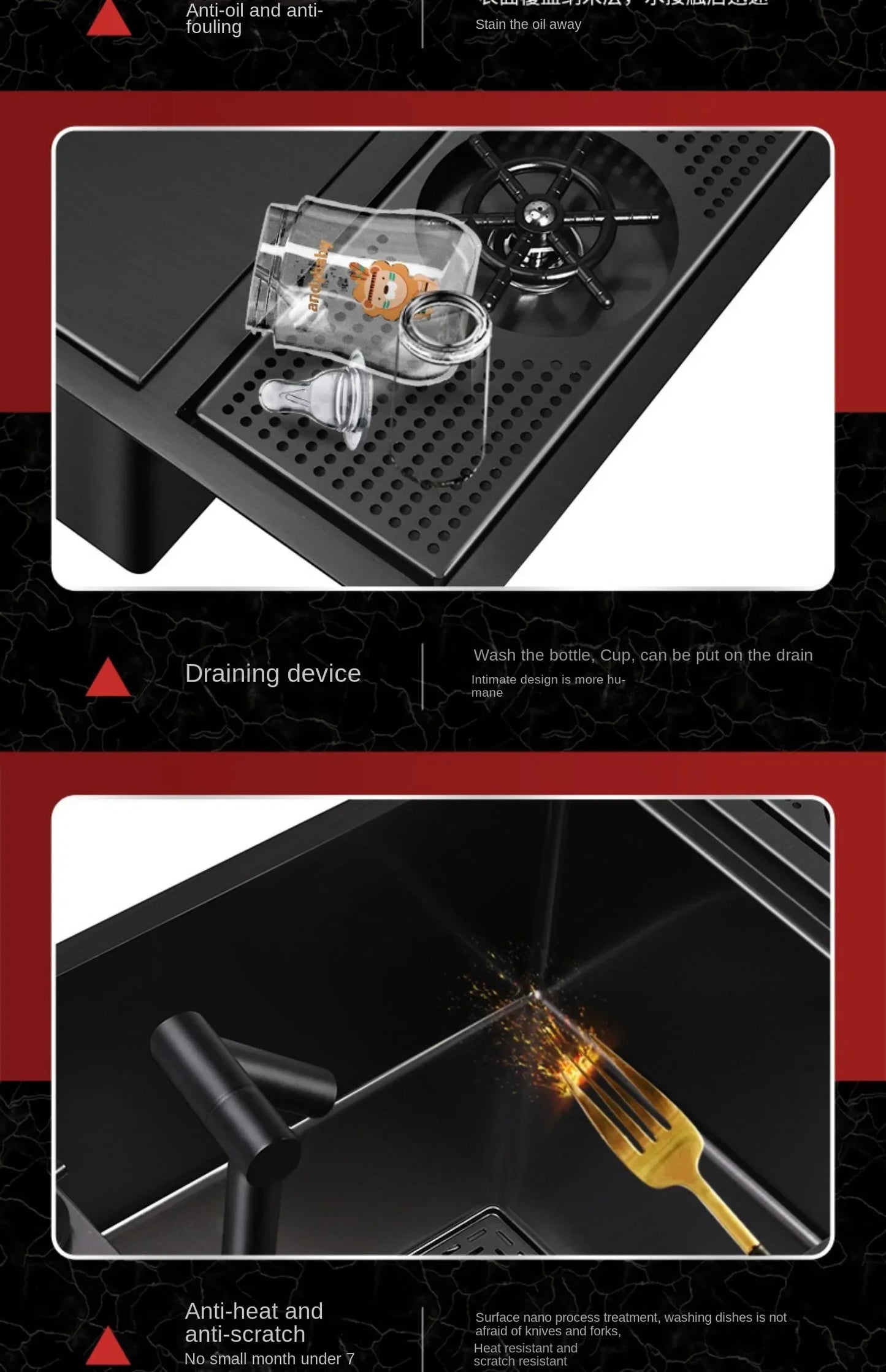 55 cm x 32 cm, 304 Nano-Edelstahl, versteckter Waschbecken-Klapphahn mit großem Einzelschlitz und Abdeckplatte, Bartheke, Tassenscheibe