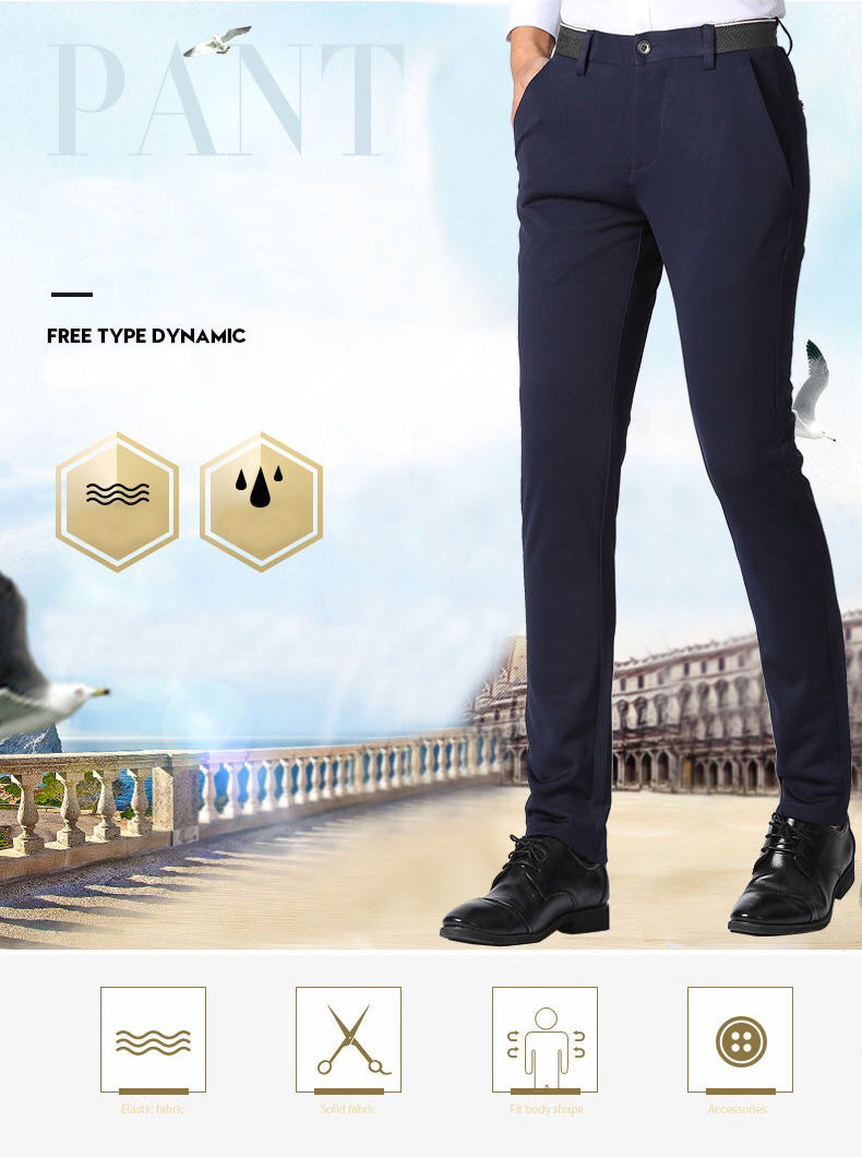 Men's Summer Fashion Business Casual Long Pants Suit Pants Male Elastic Straight Formal Trousers Plus Big Size 28-40.
