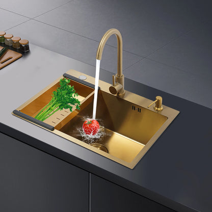 60 x 45 Zoll Edelstahl-Küchenspüle ohne Logo, rechteckige Spüle mit Abtropfkorb für Toiletten, Badezimmer, Waschräume