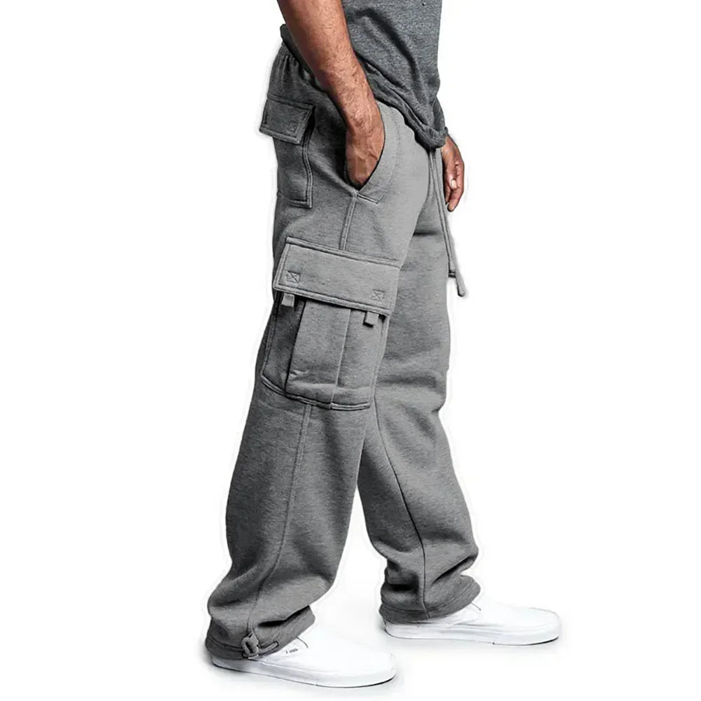 Men's Cargo Sweatpants Autumn Long Pants Loose Sport Fit Jogging Overalls Joggers Sweat Pocket Pants Cargo Trousers Streetwear.