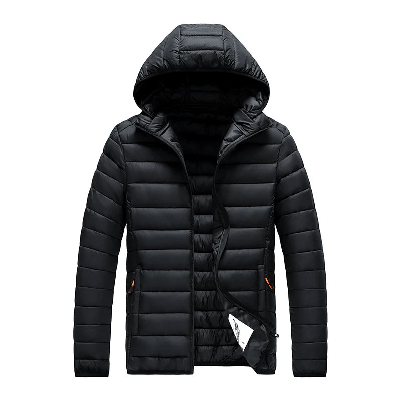 Men Parka Autumn Winter Warm Waterproof Jackets and Coats Mens Hooded Casual Outwear Detachable Hat Black Parkas Coat Male.