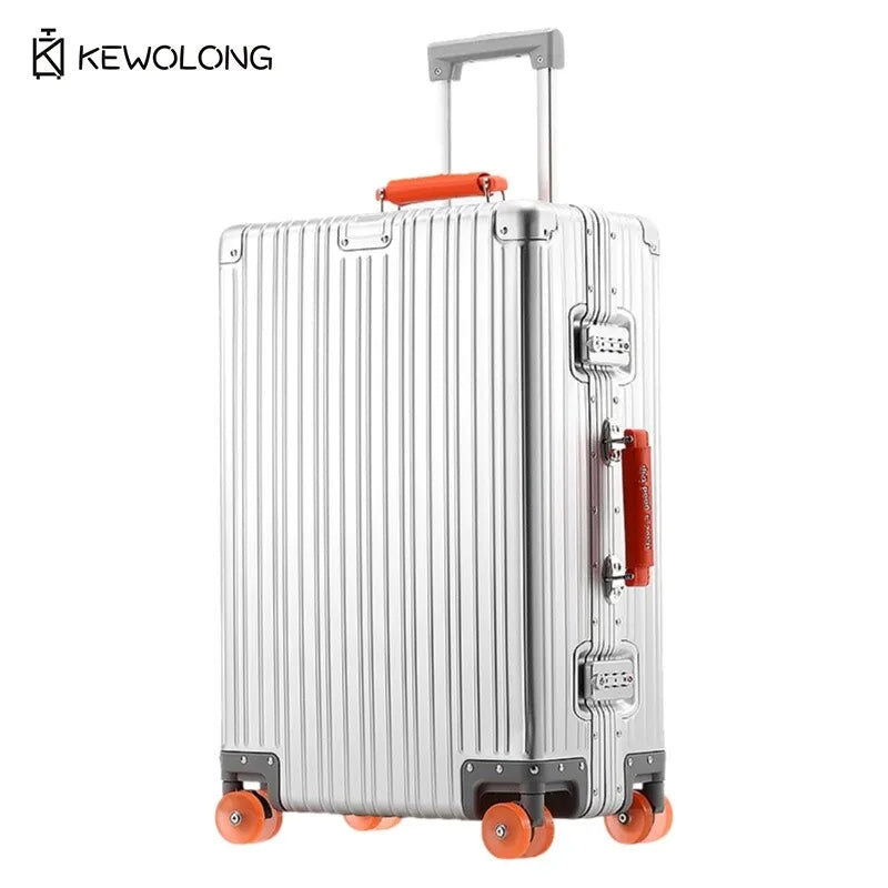 Vollaluminium-Magnesium-Legierungskoffer 20 29 Zoll – langlebiges Einscheckgepäck aus Metall mit TSA-Schloss, Handgepäck mit großer Kapazität.