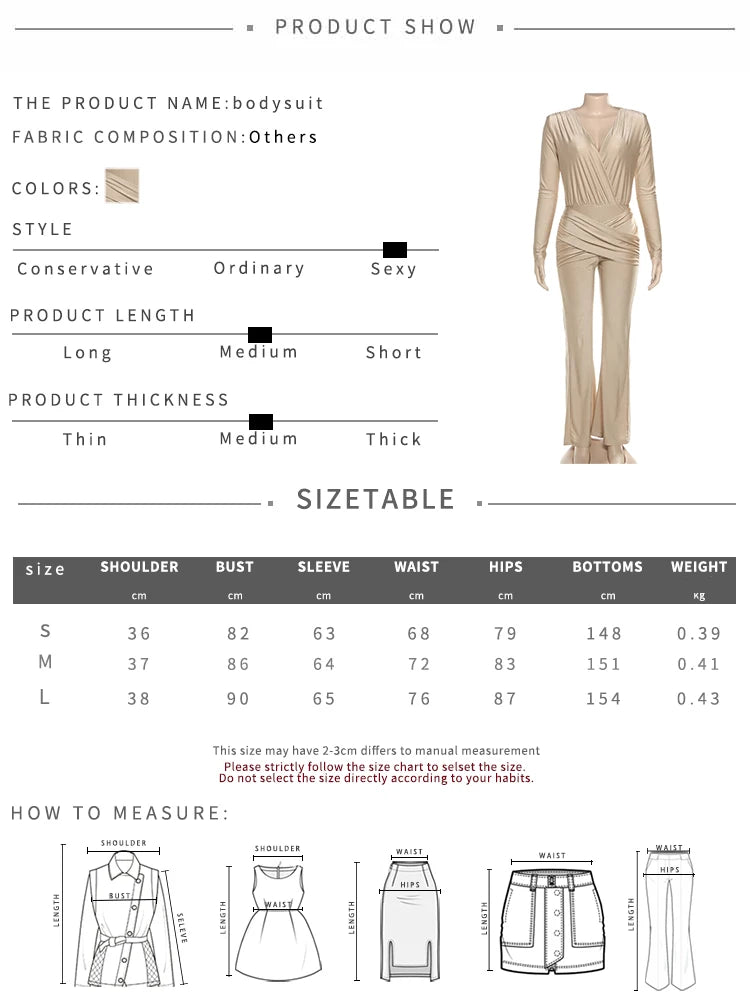 Weird Puss Cross Ruched Jumpsuit Women Patchwork Deep v-Neck Full Sleeve Elegant Skinny Stretch Workout Office Classic Overalls.