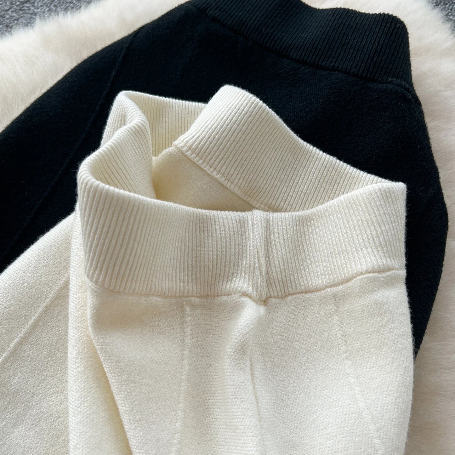 High Waisted Vintage Knitted Skirt Women Ruffled Slit Fishtail Office Midi Skirts Autumn Winter Woolen Skirt.