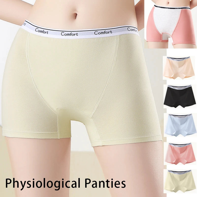 1pcs Cotton Women's Menstrual Panties Physiological Pants Leak Proof Underwear Ladies Period Panty High Waist Safety Briefs.