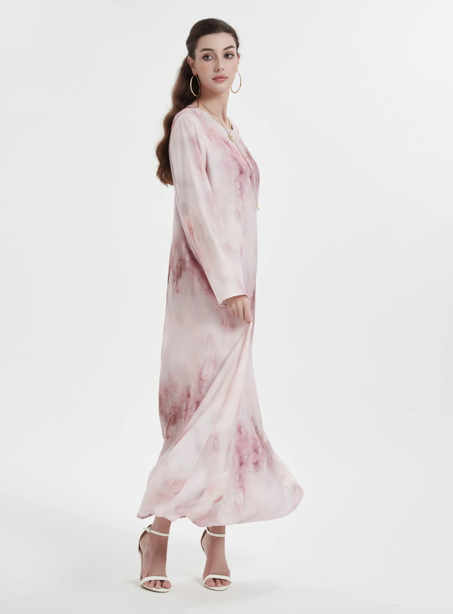 Kebaya Middle Eastern Muslim women's Abaya printed slim-fit with coat and Dress suit.