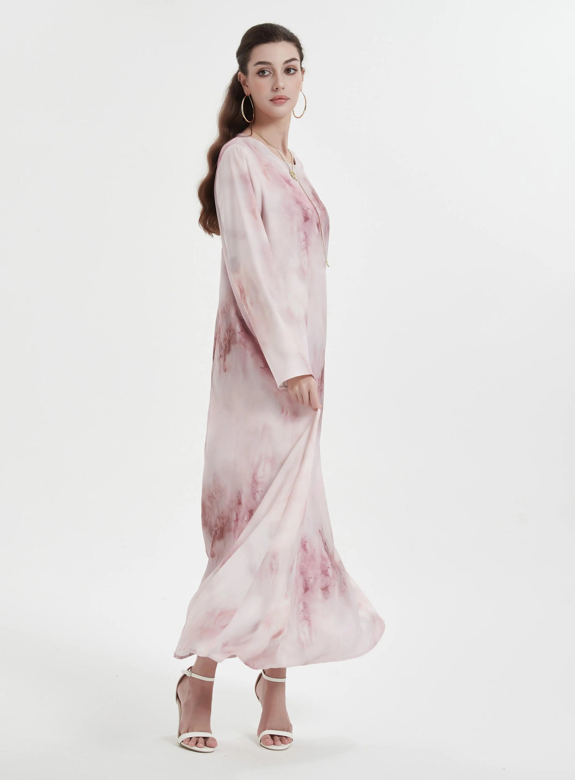 Kebaya Middle Eastern Muslim women's Abaya printed slim-fit with coat and Dress suit.