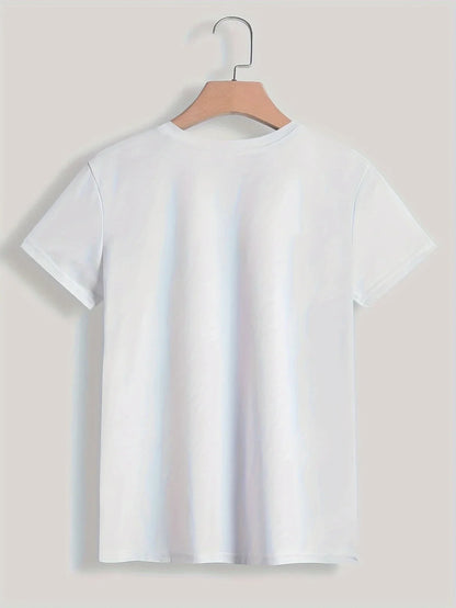 90er Jahre T-Shirt Paris Damen Print T-Shirt Mädchen Kurzarm Rundhalsausschnitt Casual Top für Sommer Frühling Damenbekleidung