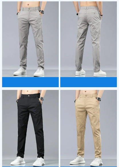 Marke Kleidung männer Casual Hosen 98% Baumwolle Dünne Business Gerade Slim Fit Klassische Hosen Stretch Frühling Sommer Männliche Hosen.