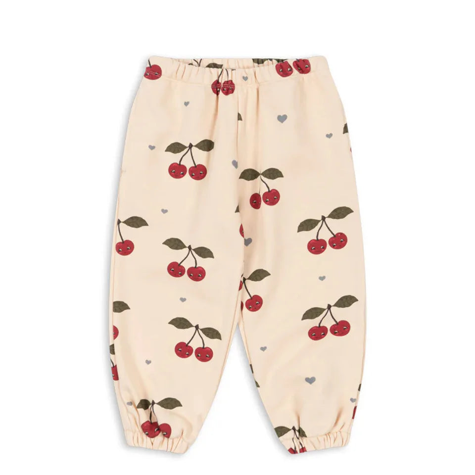 Konges Slojd AW Baby Girls Sweatshirts + Pants 2 Pcs Sets Lambswool Cherry Jackets Kids Clothes Girls Print Dresses Coats 1-9Yrs