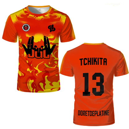 New Summer Maillot JUL Jersey Tchikita Youth Breathable Quick Dry Training Football T-shirt Men and Women Fashion Sports Tees.