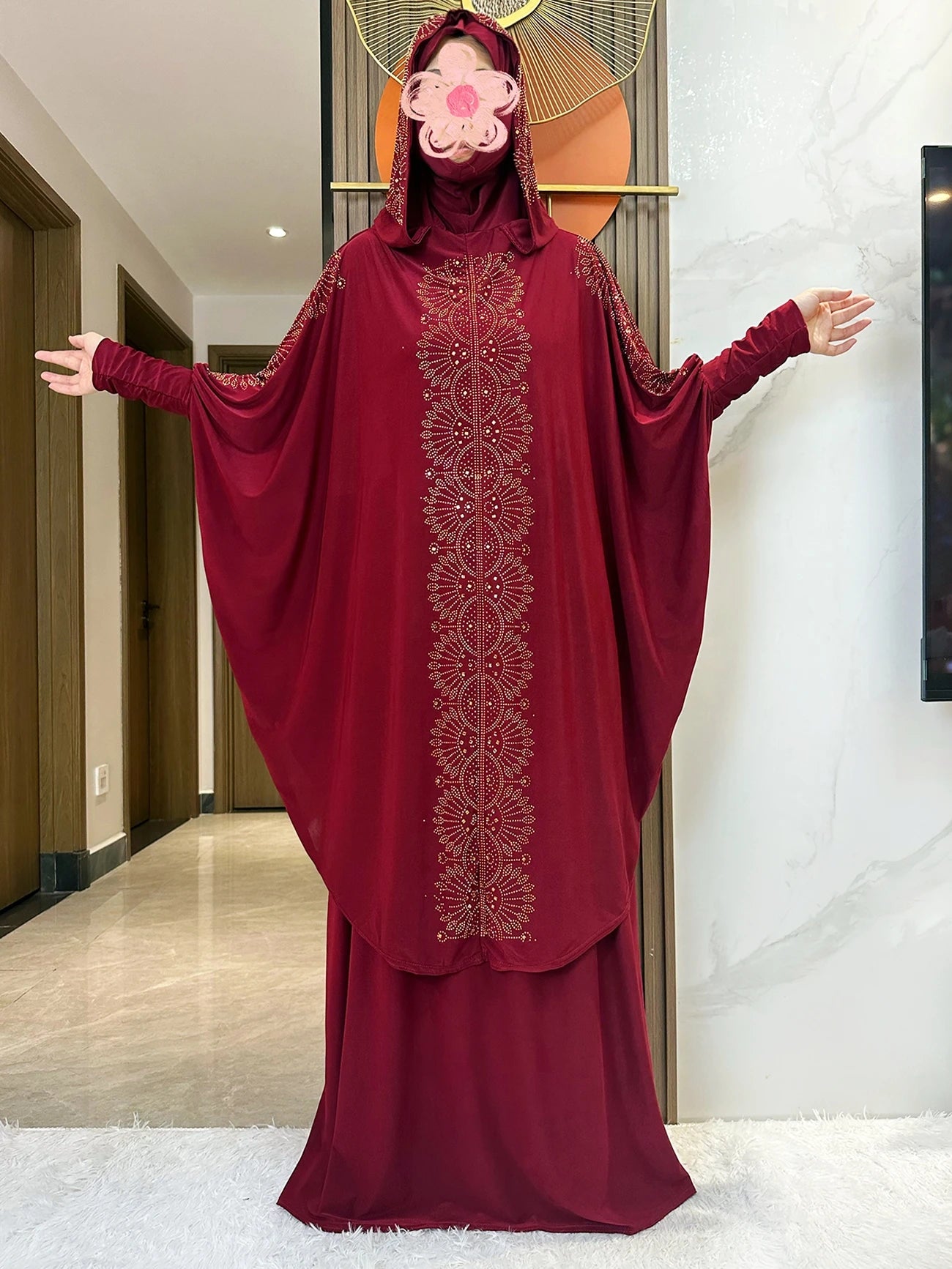 New Two Piece Set Solid Jilbab Prayer Muslim Abaya Set Women Prayer Garment Dress Hijab Long Khimar Skirt Sets Islamic Ramadan.