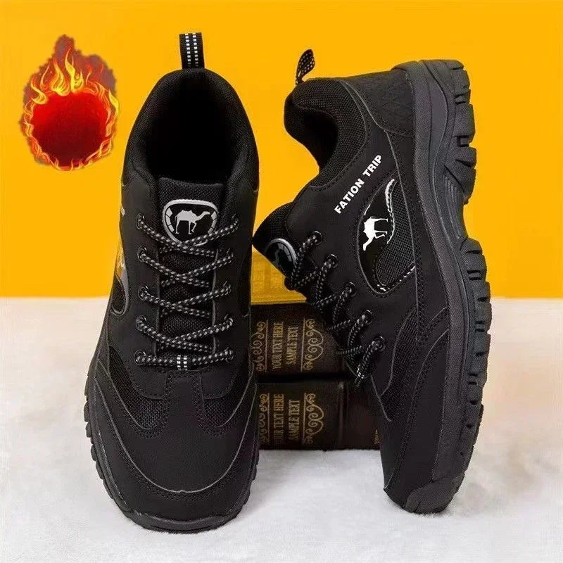 Outdoor Men Hiking Shoes New Male Sneakers Non-slip Male Ankle Boots Lightweight Men Walk Shoes Winter Fur Shoes Tenis Masculino.