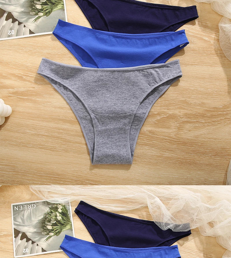 FINETOO 5PCS/Set M-XXL Panties Women Cotton Lingerie Woman Underwear Sexy Femme Underwear Girls Underpant Panty 7 Solid Colors.