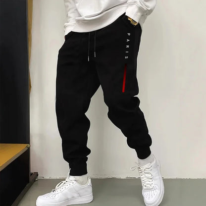 Jogging Versatile Hot Sale Autumn Winter Simple Men's Sweatpants Fashion Print Gym Comfort Soft Sport Casual Trousers Drawstring.